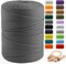 Macrame Cotton Cord 5Mm X 109 Yards, 100% Natural Handmade Colorful 4 Strands Twisted Braided Cotton Rope for Wall Hanging Plant Hangers Gift Wrapping Tapestry DIY Crafts(100M,White)